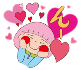 Fried prawn girl stamp sticker #11182765