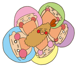 Fried prawn girl stamp sticker #11182769