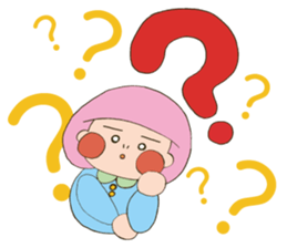 Fried prawn girl stamp sticker #11182770