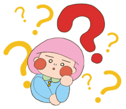 Fried prawn girl stamp sticker #11182770