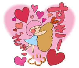 Fried prawn girl stamp sticker #11182772