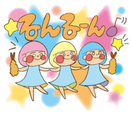 Fried prawn girl stamp sticker #11182776