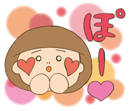 Fried prawn girl stamp sticker #11182777