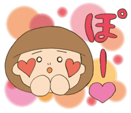 Fried prawn girl stamp sticker #11182777