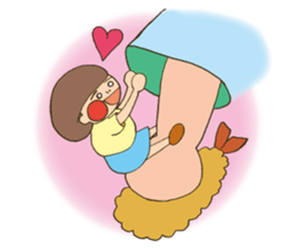 Fried prawn girl stamp sticker #11182782