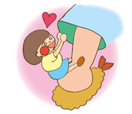 Fried prawn girl stamp sticker #11182782