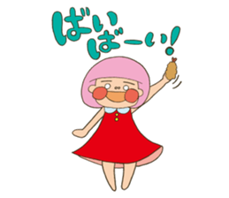 Fried prawn girl stamp sticker #11182783