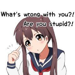 Sarcastic girl with pigtails