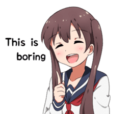 Sarcastic girl with pigtails sticker #11187954