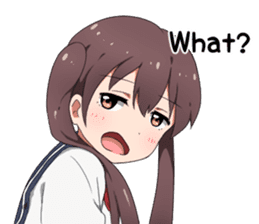 Sarcastic girl with pigtails sticker #11187960