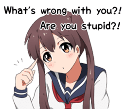 Sarcastic girl with pigtails sticker #11187964