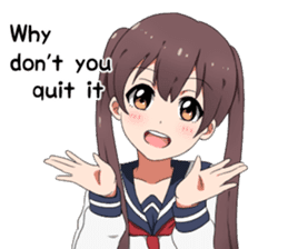 Sarcastic girl with pigtails sticker #11187968