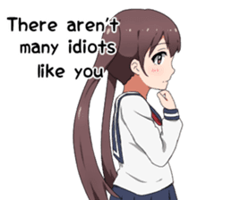 Sarcastic girl with pigtails sticker #11187970