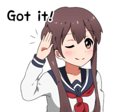 Sarcastic girl with pigtails sticker #11187976