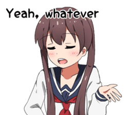 Sarcastic girl with pigtails sticker #11187978