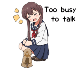 Sarcastic girl with pigtails sticker #11187980