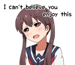 Sarcastic girl with pigtails sticker #11187984