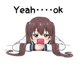 Sarcastic girl with pigtails sticker #11187986