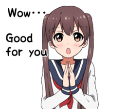 Sarcastic girl with pigtails sticker #11187988