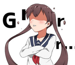 Sarcastic girl with pigtails sticker #11187990