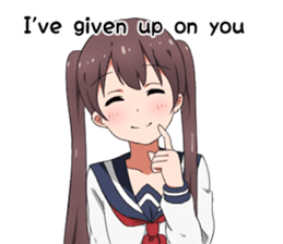 Sarcastic girl with pigtails sticker #11187992