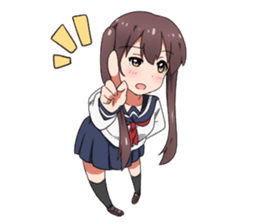 Sarcastic girl with pigtails sticker #11187996