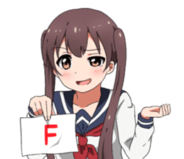 Sarcastic girl with pigtails sticker #11188000