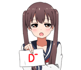 Sarcastic girl with pigtails sticker #11188004