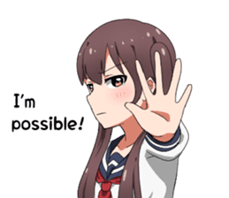 Sarcastic girl with pigtails sticker #11188006