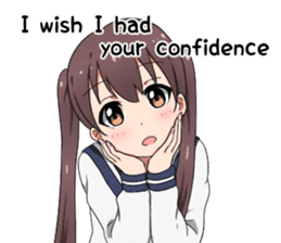 Sarcastic girl with pigtails sticker #11188008