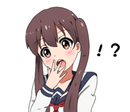 Sarcastic girl with pigtails sticker #11188010