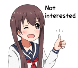 Sarcastic girl with pigtails sticker #11188012