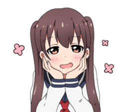 Sarcastic girl with pigtails sticker #11188014