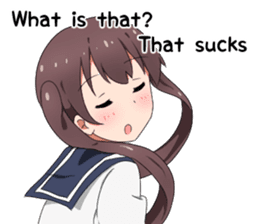 Sarcastic girl with pigtails sticker #11188015