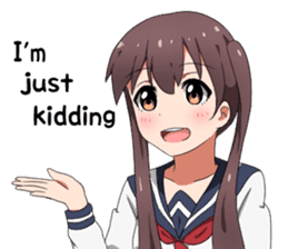 Sarcastic girl with pigtails sticker #11188016