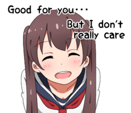 Sarcastic girl with pigtails sticker #11188019