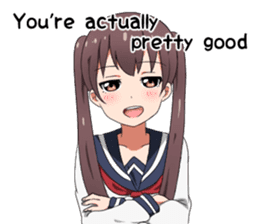 Sarcastic girl with pigtails sticker #11188020