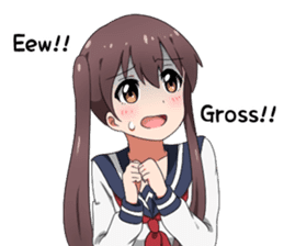 Sarcastic girl with pigtails sticker #11188022