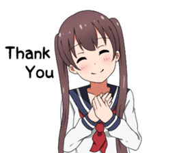 Sarcastic girl with pigtails sticker #11188023