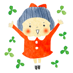 Girl of red cheeks and ribbon