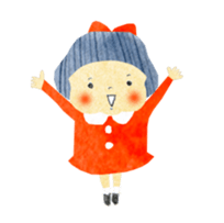 Girl of red cheeks and ribbon sticker #11188184