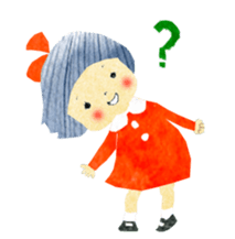 Girl of red cheeks and ribbon sticker #11188187