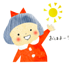 Girl of red cheeks and ribbon sticker #11188188