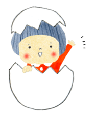 Girl of red cheeks and ribbon sticker #11188190