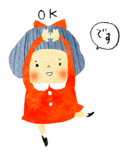 Girl of red cheeks and ribbon sticker #11188200