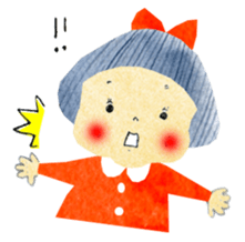 Girl of red cheeks and ribbon sticker #11188208