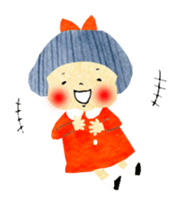 Girl of red cheeks and ribbon sticker #11188210