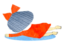 Girl of red cheeks and ribbon sticker #11188213