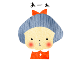Girl of red cheeks and ribbon sticker #11188215