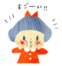 Girl of red cheeks and ribbon sticker #11188218